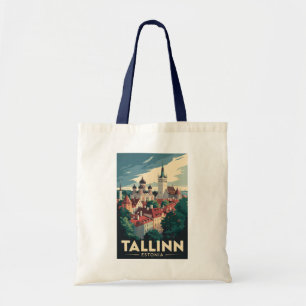 Tote Bag Tallinn Estonie Travel Art Vintage