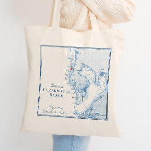 Tote Bag Tampa Bay Map Mariage élégant Bienvenue