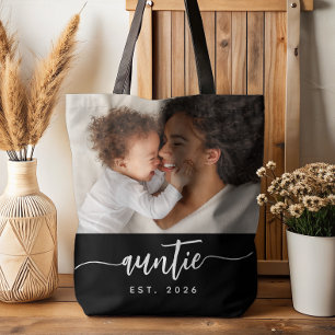 Tote Bag Tante Établie Photo Écriture Élégante