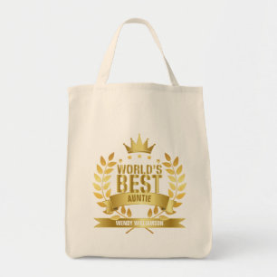Tote Bag Tante la meilleure du monde, Tante Gold