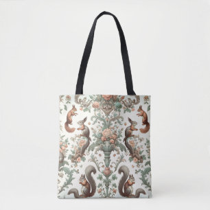 Tote Bag Tapisserie d'écureuil de la forêt victorienne