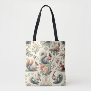 Tote Bag Tapisserie d'écureuil de la forêt victorienne