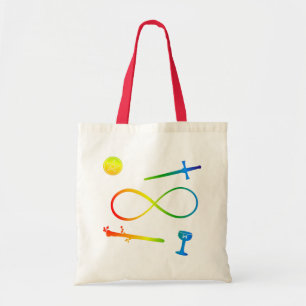 Tote Bag Tarot Lemniscate : Magicien & Éléments Arc-en-ciel