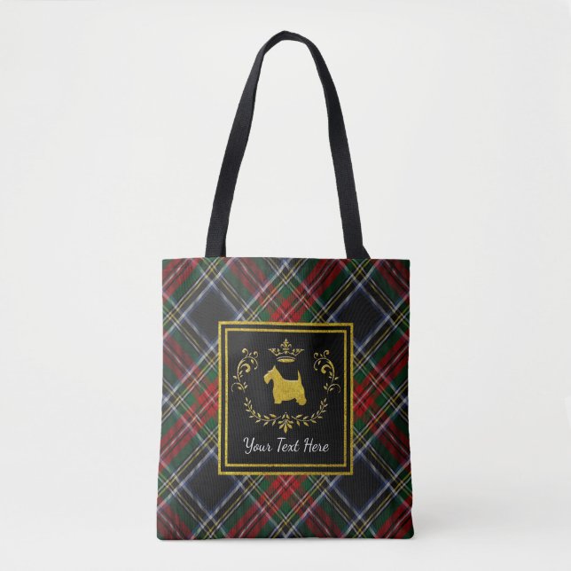 Tote Bag Tartan de premiers rangs de Terrier d'écossais (Devant)