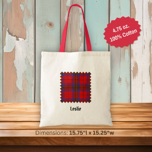 Tote Bag Tartan rouge Clan Leslie