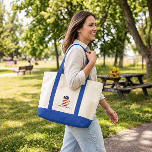 Tote Bag Tasse à bière personnalisée avec drapeau américain