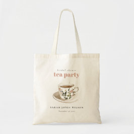 Tote Bag Tasse de thé florale chic pour la fête de douche d