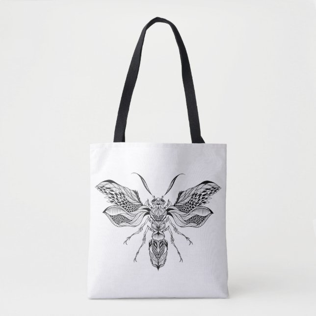 Tote Bag Tatouage 2 d'Abeille-Guêpe (Devant)