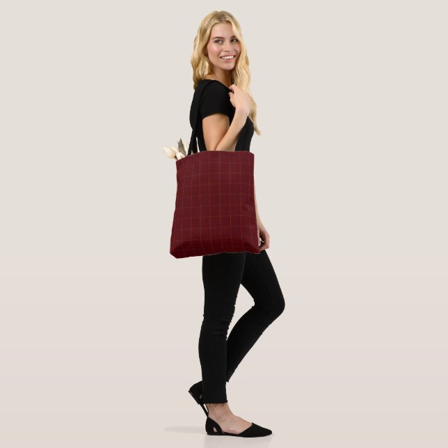 Tote Bag Tatterall Fashion Brooks Maroon Blue Gold (Sur le modèle)