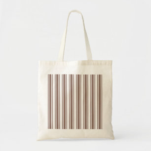 Tote Bag Taupe brun et blanc bonbons rayures