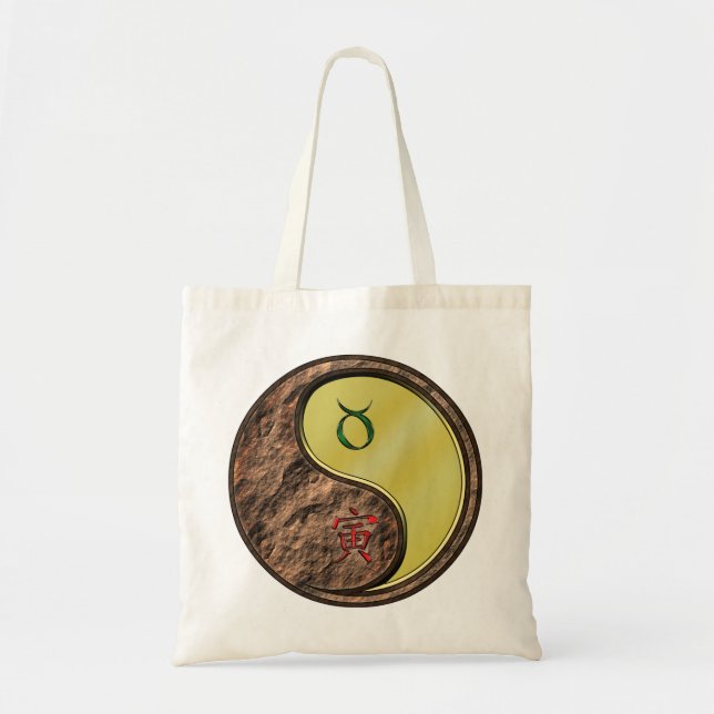 Tote Bag Taurus et tigre métallique (Devant)