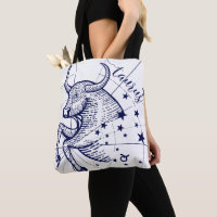 Taurus Zodiac Navy & Gold Monochrome Fourre-tout