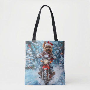 Tote Bag Tchiens de Biewer Terrier à moto Noël
