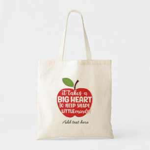Tote Bag Teacher Apple Il faut un grand coeur Teacher mode