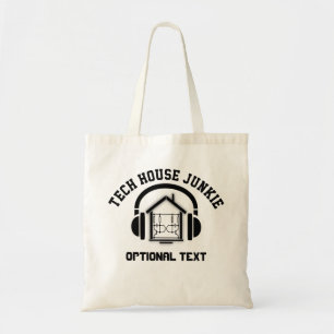 Tote Bag Tech House Music Junkie Custom (Lumière)