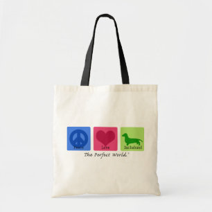 Tote Bag Teckel d'amour de paix