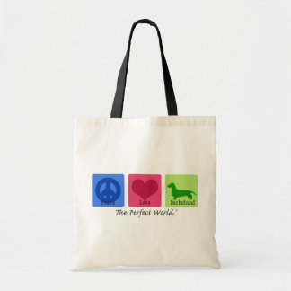 Tote Bag Teckel d'amour de paix