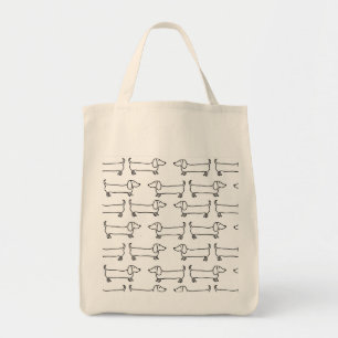 Tote Bag Teckel dans noir-blanc