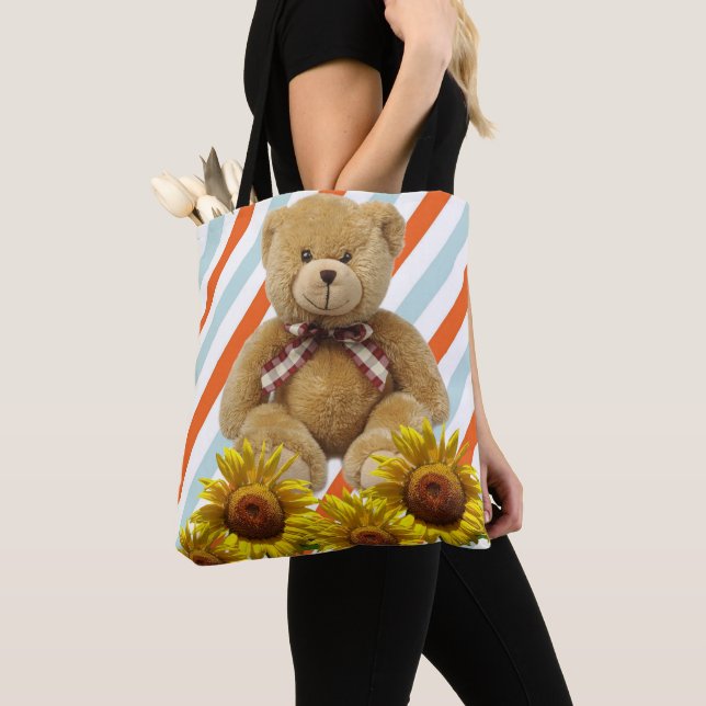 Tote Bag Teddy Bear de tournesol Fourre-tout (De près)