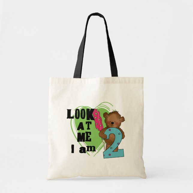 Tote Bag Teddy Bear I'm 2 Anniversaire T-shirts et cadeaux (Devant)