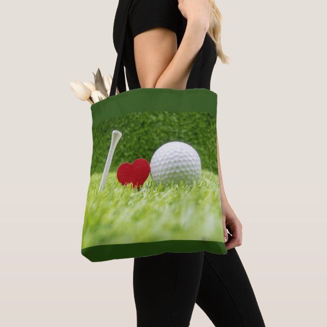 Tote Bag Tee love golf ball je suis amoureux du golf (De près)