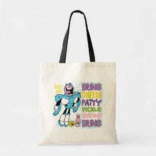 Tote Bag Teen Titans Go !   Cyborg Burger Rap