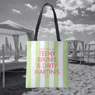 Tote Bag Teeny Bikinis & Dirty Martinis Bach Club Stripe