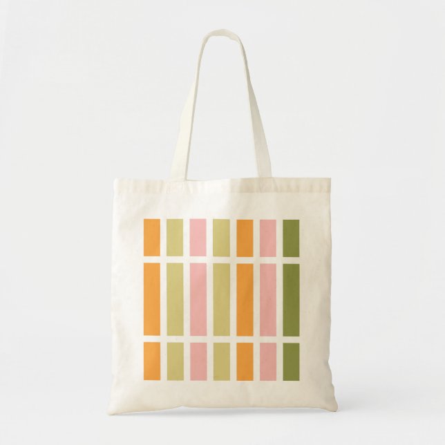 Tote Bag Teintes Tan Vert Rose Orangé (Devant)
