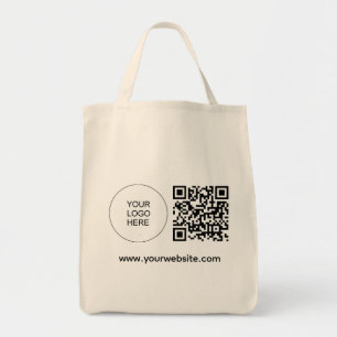 Tote Bag Téléchargez votre logo Site Web Adresse Modèle QR