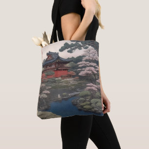 Tote Bag - Tempel am Fluss - Japan Tasche