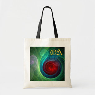 Tote Bag Tempête rouge Floral Art moderne Abstrait Motif co