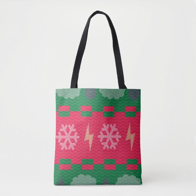 Tote Bag  Temps du pull de Noël Humour Amusant (Devant)