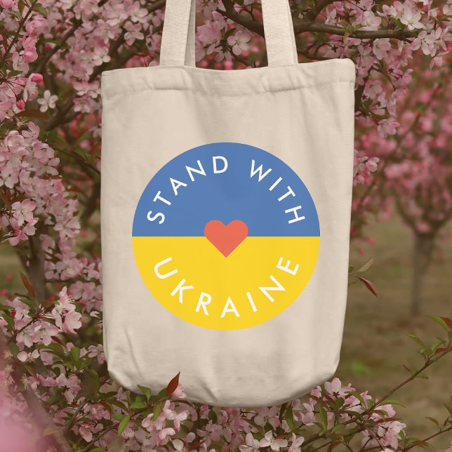 Tote Bag Tenez-vous avec l'Ukraine Manifestation anti-guerr (Créateur téléchargé)