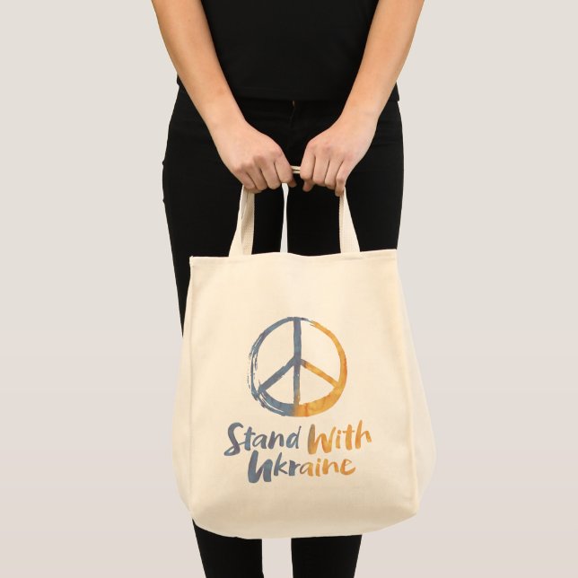 Tote Bag Tenez-vous avec l'Ukraine - Signe du symbole de PA (Devant (produit))