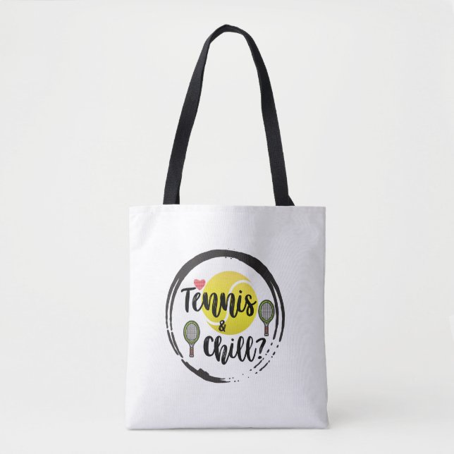 Tote Bag Tennis et boules et raquettes blanc (Devant)