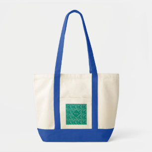 Tote Bag Tennis Racket Motif Retro Green
