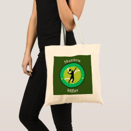 Tote Bag - Tennisspieler - Personalisiert - Name h Tragetasche