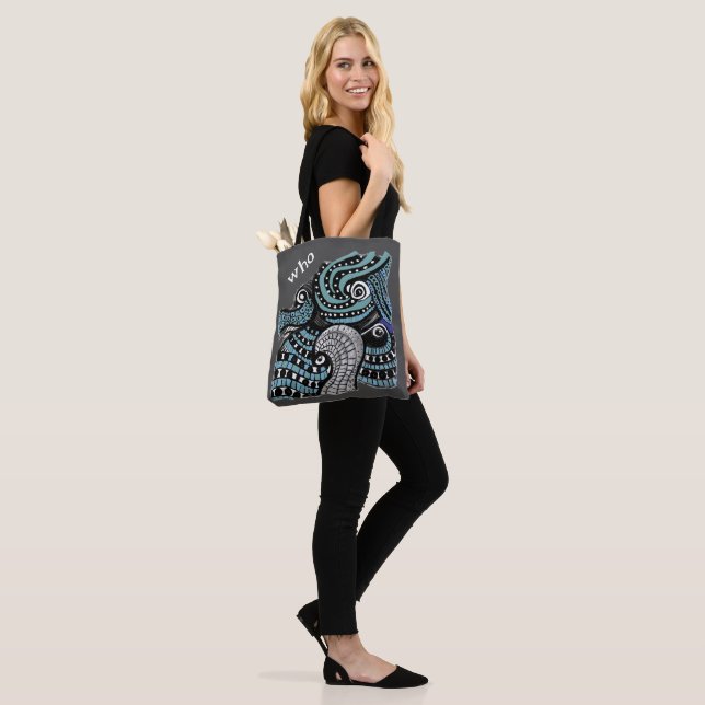 Tote Bag Tentacles et yeux Abstraits lunaires (Sur le modèle)