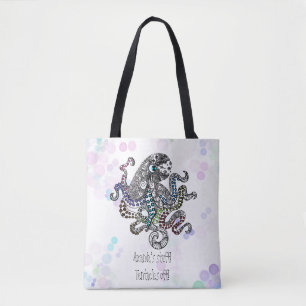 Tote Bag tentacules personnalisées hors ligne de doodle pie
