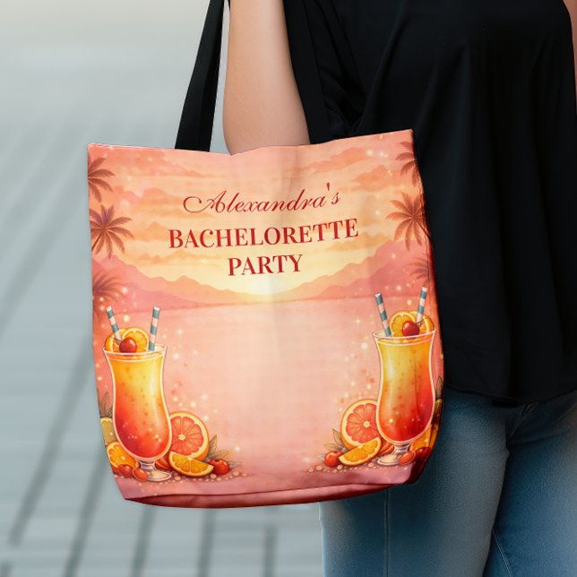 Tote Bag Tequila Sunrise Tropical Bachelorette Party (Créateur téléchargé)