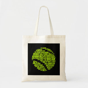 Tote Bag Termes de tennis Joueur de tennis Jouant avec une 