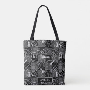 Tote Bag Termes et pièces d'échecs noir et blanc ID784
