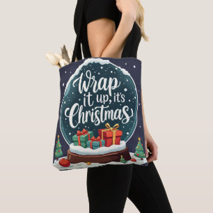 Tote Bag Terminer C’est Noël Snow Globe Design