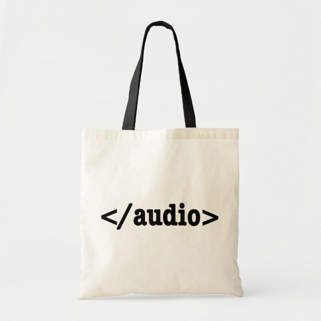 Tote Bag Terminer le code HTML5 audio (Devant)