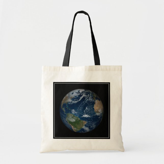 Tote Bag Terre Avec Nuages Et Glace De Mer (Devant)