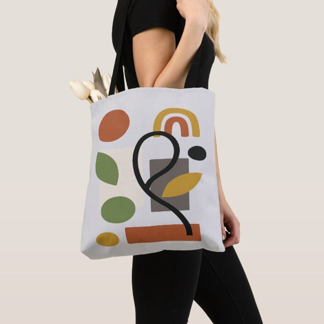 Tote Bag Terre de tons géométriques abstraits (De près)