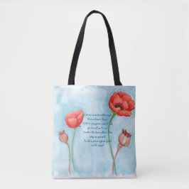 Tote Bag Terre des Papes Poème, Aquarelle Bleue Douce Fourr