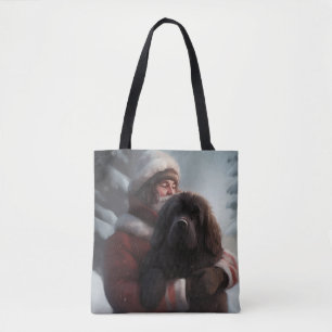 Tote Bag Terre-Neuve avec le Père Noël Festif de Noël