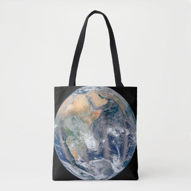 Tote Bag Terre Pleine Montrant L'Hémisphère Est. (Devant)