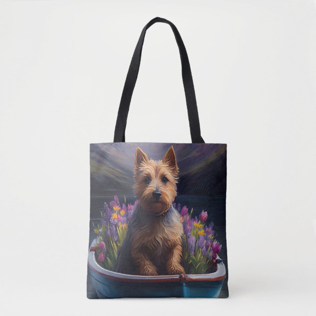 Tote Bag Terrier australien à Paddle : Une aventure Pittore (Devant)